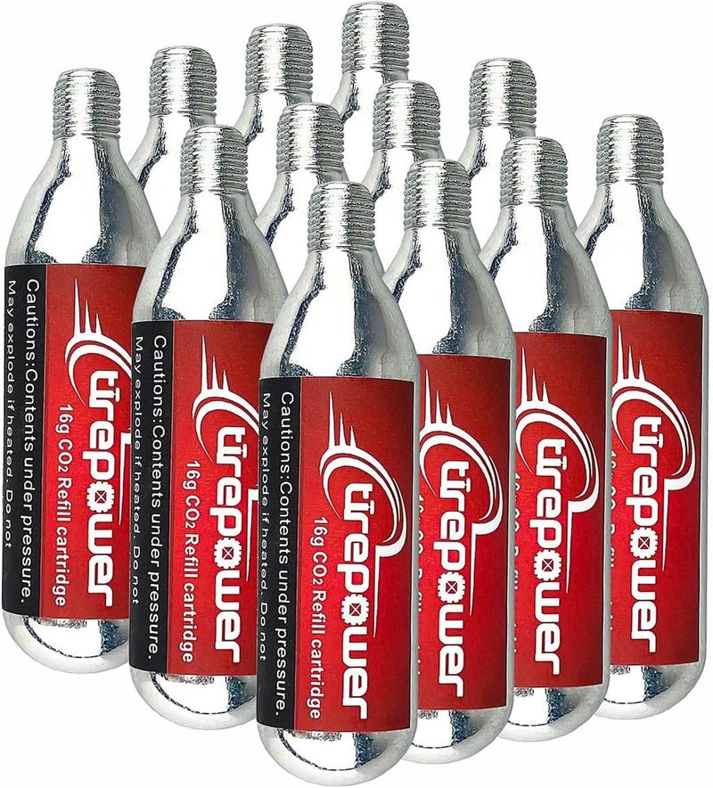 Ctrepower CO2 Bike Tire Inflator - Push-Button Presta & Schrader Compatible CO2 Bike Pump or 12X 16g Threaded CO2 Cartridges for Road Bikes, MTB, Hybrid Bikes - Image 1